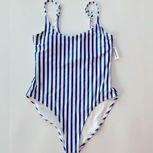 NWT’s Blue & White Striped One Piece Bathing Suit